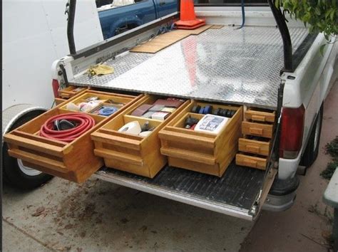 put plywood in truck metal tool box|diy truck bed drawer box.